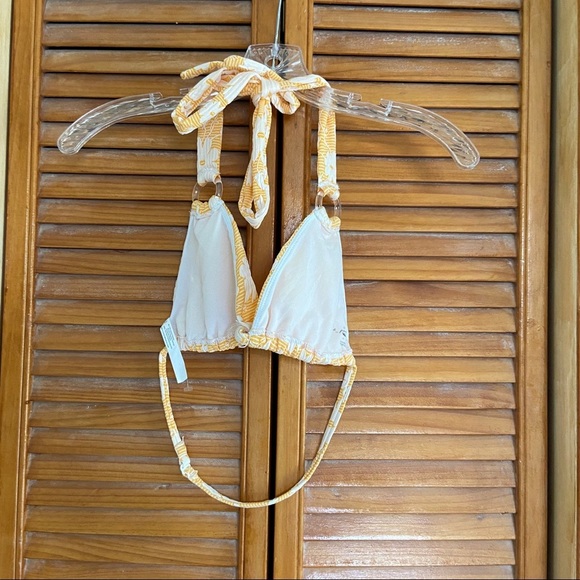 NEW Urban Outfitters Orange Floral Halter Bikini - Picture 4 of 7